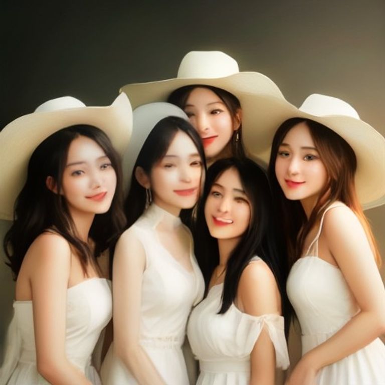 Grupo de amigas con sombreros blancos celebrando en una fiesta