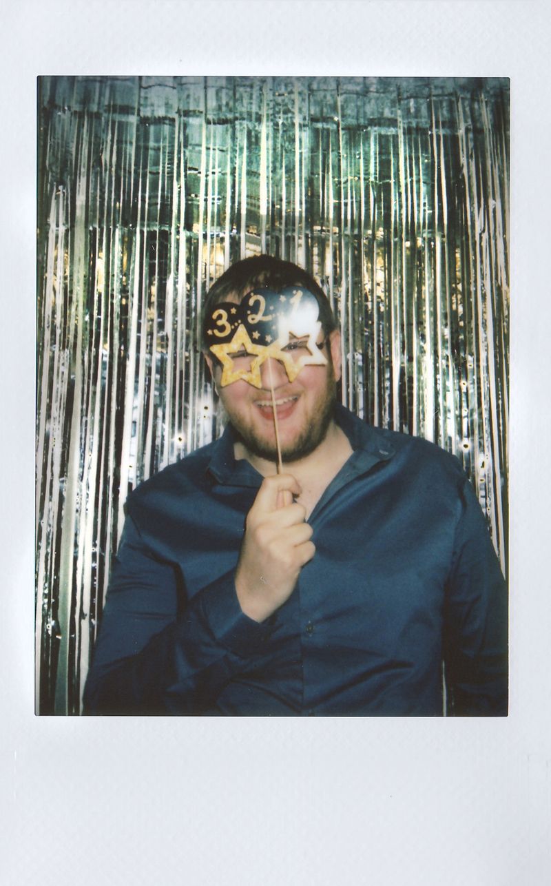 Foto estilo polaroid en fiesta